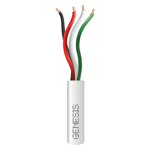 Bobina de 305 Metros /  Cable de Cobre / 4 x 22 AWG / Riser / Para Interior / Color Blanco / Para Aplicaciones de Alarmas de Intrusión y Automatización