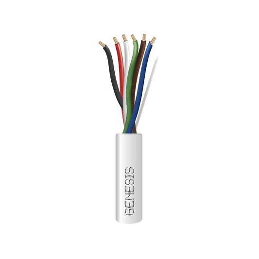 Bobina de 305 Metros / Cable de Cobre / 6 x 22 AWG / Tipo CMR-CL3R / Para Interior / Para Aplicaciones de Control de Acceso / Alarmas de Intrusión / Automatización / Interfonos y TV Porteros