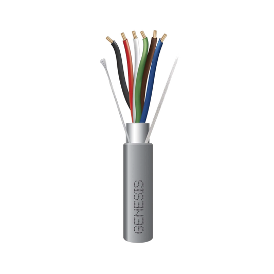 Bobina de 305 Metros de Cable / 6 x 22 AWG Blindado / Color Gris / Para Aplicaciones de Audio, Seguridad y Control