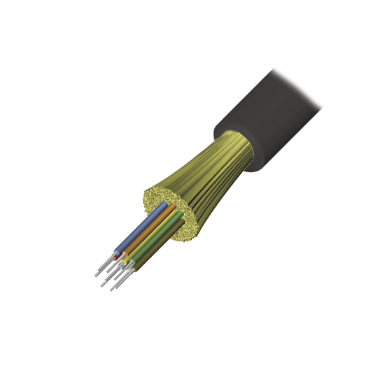 Cable de Fibra Óptica de 6 hilos, Interior/Exterior, Loose Tube, No Conductiva (Dieléctrica), LS0H, Monomodo OS1/OS2 9/125, 1 Metro