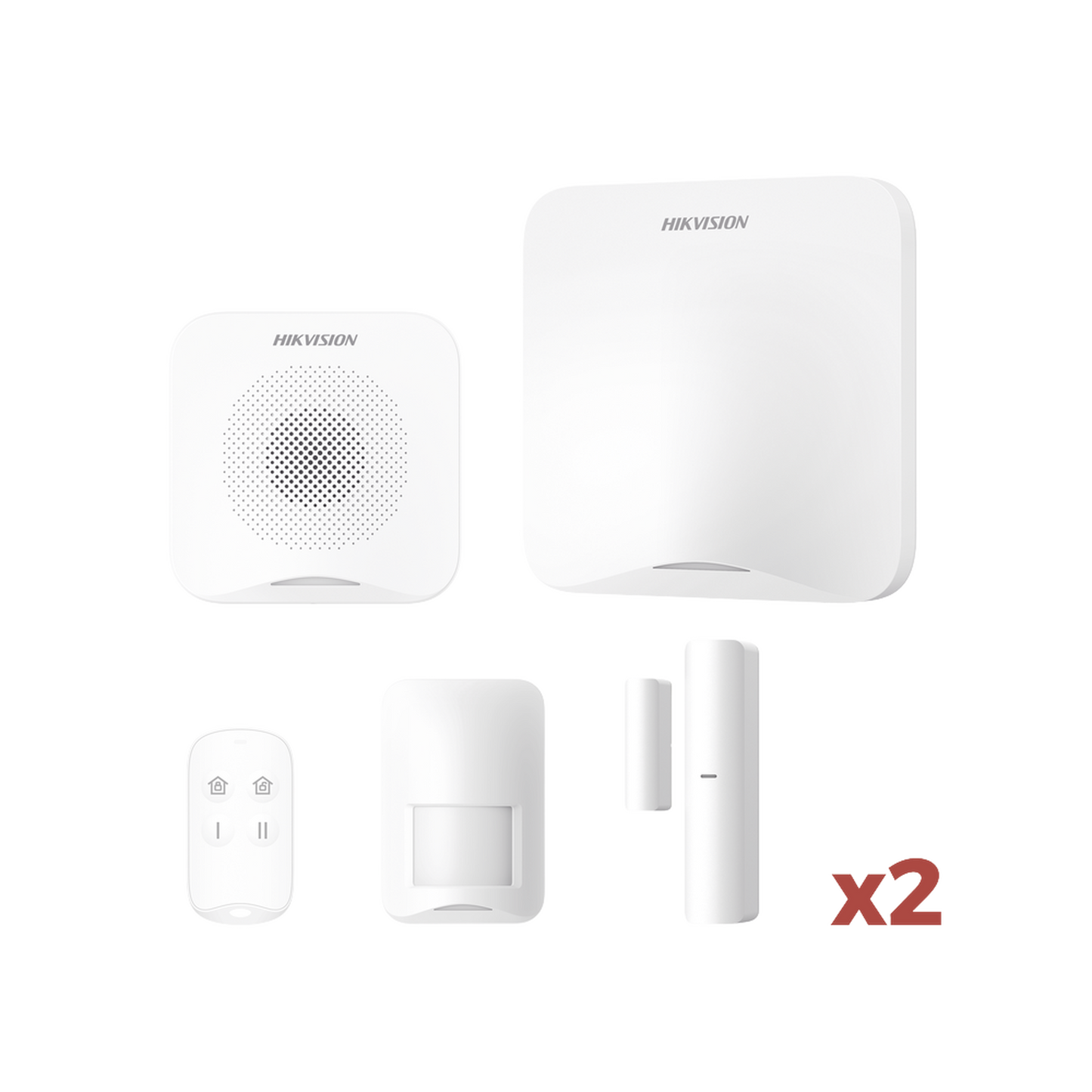 (AX HOME) KIT de Alarma AX HOME / Incluye: 1 Hub con batería de respaldo / 1 Llavero / 1 PIR / 2 Contactos Magnéticos / 1 Sirena / Wi-Fi / 3G/4G / Compatible con Hik-Connect P2P y Hik-Partner PRO