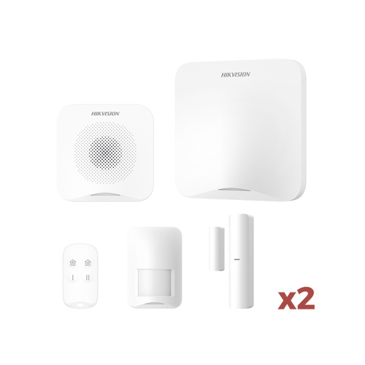 (AX HOME) KIT de Alarma AX HOME / Incluye: 1 Hub con batería de respaldo / 1 Llavero / 1 PIR / 2 Contactos Magnéticos / 1 Sirena / Wi-Fi / 3G/4G / Compatible con Hik-Connect P2P y Hik-Partner PRO