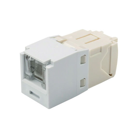 Conector Jack RJ45 Estilo TG con Ventana, Mini-Com, Categoría 6, de 8 posiciones y 8 cables, Color Blanco