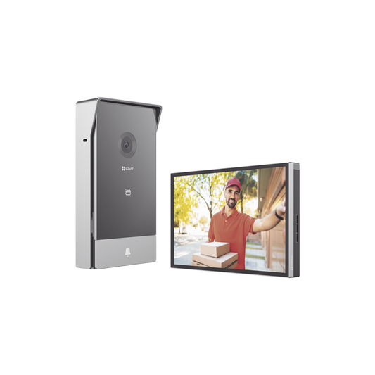 Videoportero IP Conexión a 2 Hilos / Con Monitor Wi-Fi para Interior / Frente de Calle  IP65 Uso En Exterior Debe Tener Protección / Cámara 3 Megapíxel / Llamada a la App / Apertura remota  / Soporta 2 Puertas / Ranura para Mic