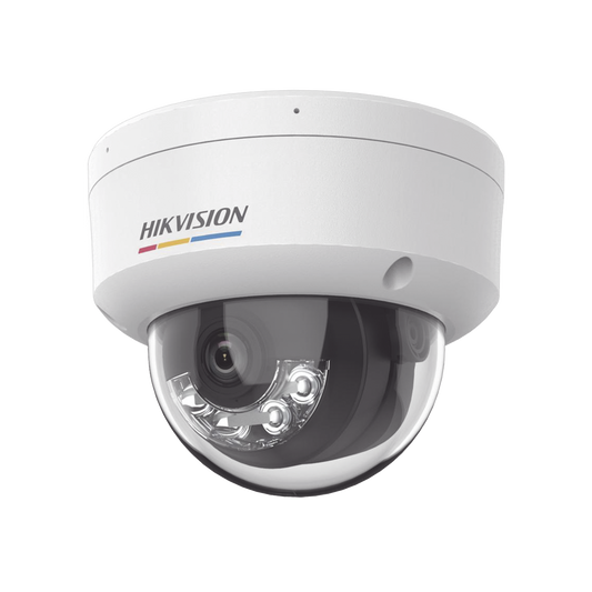 [Dual Light + ColorVu] Domo IP 2 Megapixel / Lente 2.8 mm / 30 mts IR + 30 mts Luz Blanca / Micrófono Integrado / ACUSENSE Lite / Exterior IP67 / IK08 / WDR 120 dB / PoE / Micro SD / ONVIF