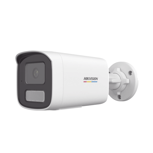 [Dual Light + ColorVu] Bala IP 2 Megapixel / Lente 2.8 mm / 50 mts IR + 50 mts Luz Blanca / Micrófono Integrado / ACUSENSE Lite / Exterior IP67 / WDR 120 dB / PoE / Micro SD / ONVIF