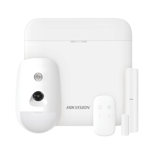 (AX PRO) KIT de Alarma AX PRO con GSM (3G/4G) / Incluye: 1 Hub / 1 Sensor PIR con Cámara / 1 Contacto Magnético / 1 Control Remoto / WiFi / Compatible con Hik-Connect P2P