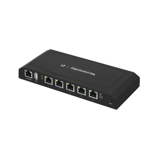 EdgeSwitch 5XP Administrable de 5 Puertos Gigabit PoE de 24 V Pasivo, con funciones avanzadas de Capa 2