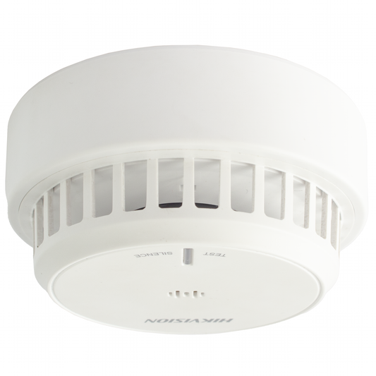 (HikFire) Detector de Humo Óptico Hikvision / Tecnología Avanzada de Detección de Incendios / Alarma Temprana y Fiabilidad Certificada / Soporta Salida de Alarma