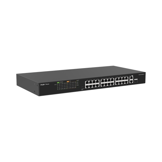 Switch PoE, no administrable de 2 puertos Gigabit y 24 puertos 10/100 Mbps, Monitoreable en la Nube