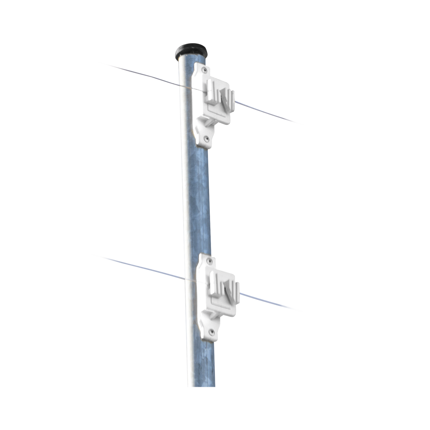 Aislador de Paso Blanco reforzado para cercos eléctricos, resistente al clima extremoso