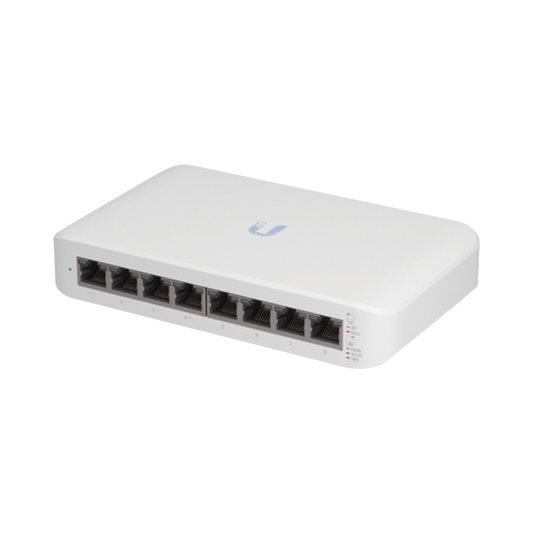 Switch UniFi Lite Administrable PoE de 8 Puertos 10/100/1000 Mbps (4 puertos 802.3af/at), 52 W