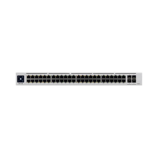 UniFi Switch USW-Pro-48-POE Gen2, Capa 3 de 48 puertos PoE 802.3at/bt + 4 puertos 1/10G SFP+, 600W, pantalla informativa