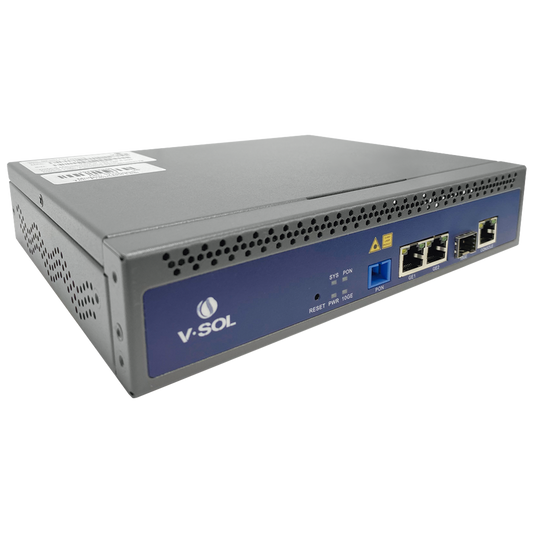 OLT de 1 puerto GPON SC/UPC + 3 puertos Uplink (2 puertos Gigabit Ethernet + 1 puerto SFP/SFP+) , hasta 128 ONUS,